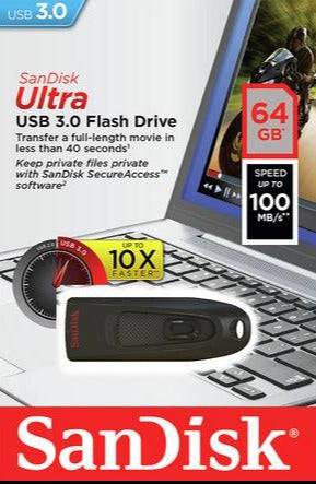 Usb 64GB SanDisk Pendrive Ultra USB 3.0 Flash Drive [10219] - Albagame