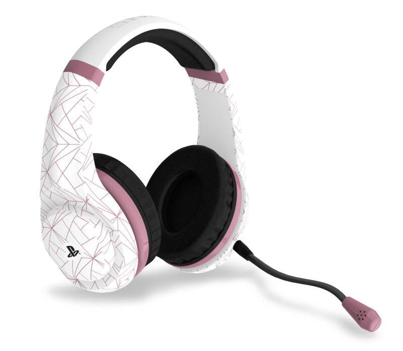 Headset PS4 4Gamers Stereo PRO4-70 Rose Gold Abstract White Edition - Albagame
