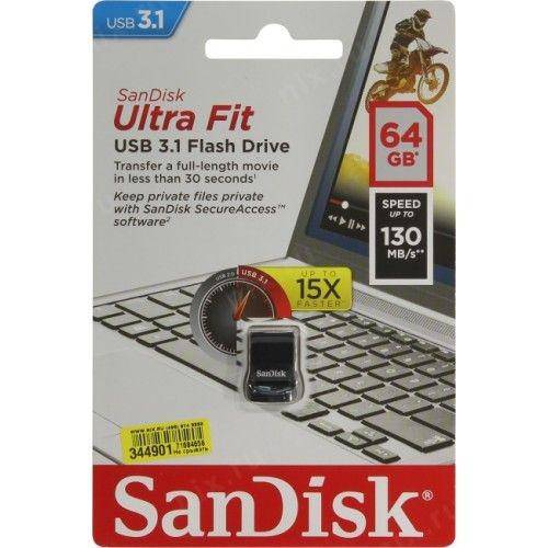 Usb 64GB SanDisk Ultra Fit 3.1 Drive-Small Form Factor Plug & Stay Hi-Speed [16373] - Albagame