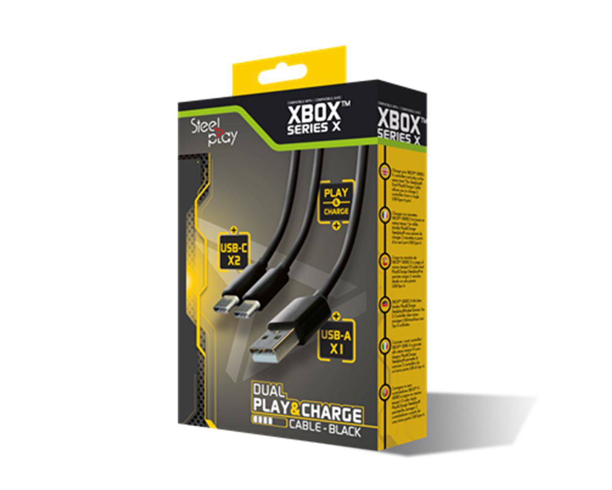 Cable Steelplay Dual Play & Charge Xbox Series X Black - Albagame