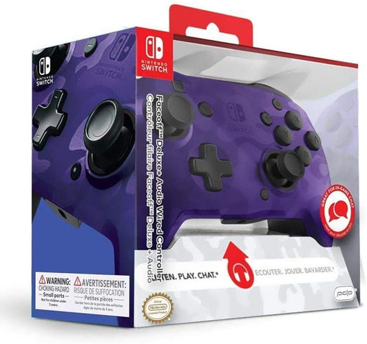 Controller Nintendo Switch PDP Faceoff Deluxe Wired + Audio Camo Purple - Albagame