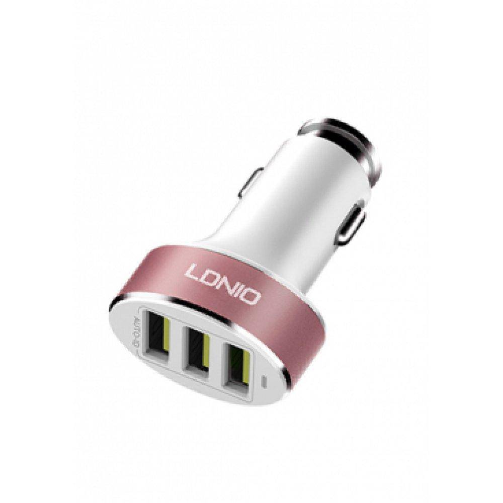 Usb Car Charger Ldnio 3xUSB Ports 5.1A Lightning Cable - Albagame