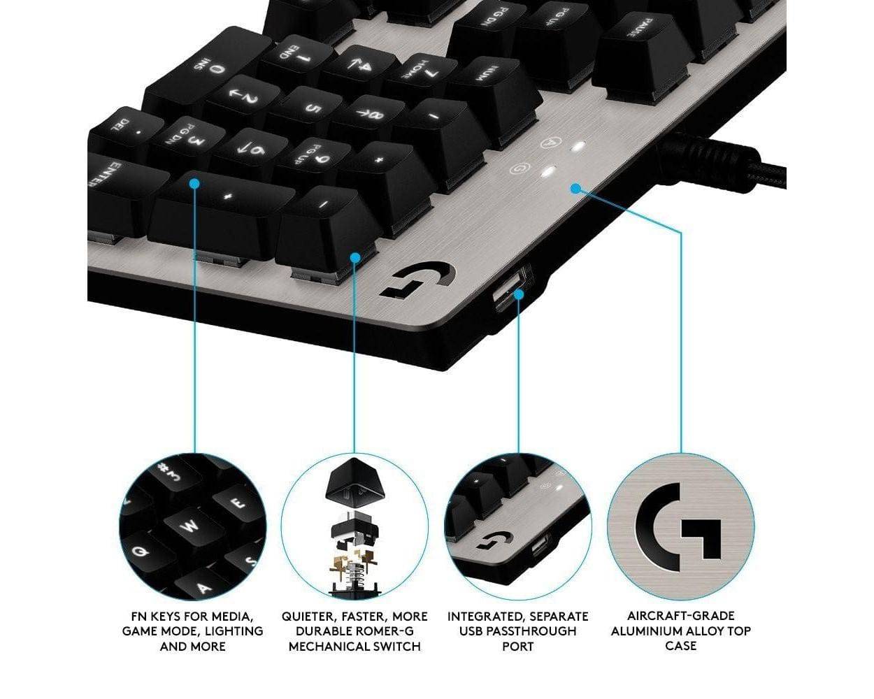 Keyboard Logitech G413 Mechanical Silver - Albagame