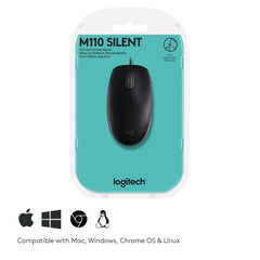 Mouse Logitech B110 Silent Optical Black - Albagame