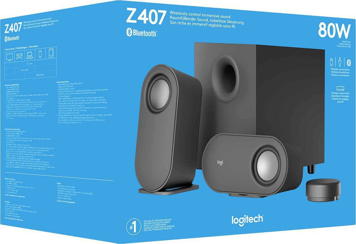 Logitech Z407 2.1 Bluetooth Computer Speaker System with Bluetooth