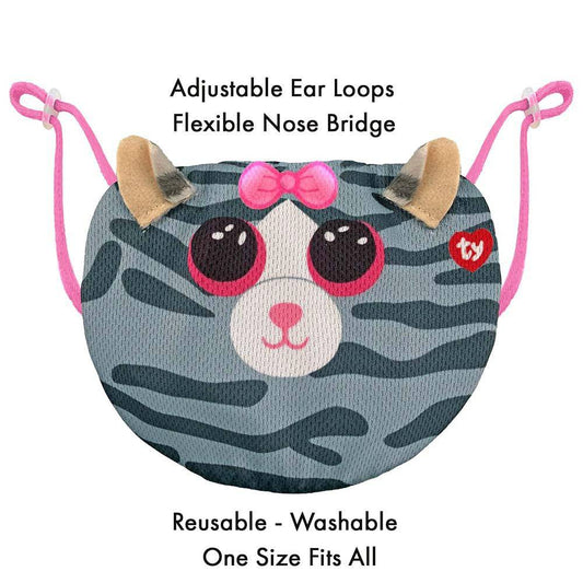 Plush Ty Beanie Boos Mask Kiki Grey Cat 12cm - Albagame