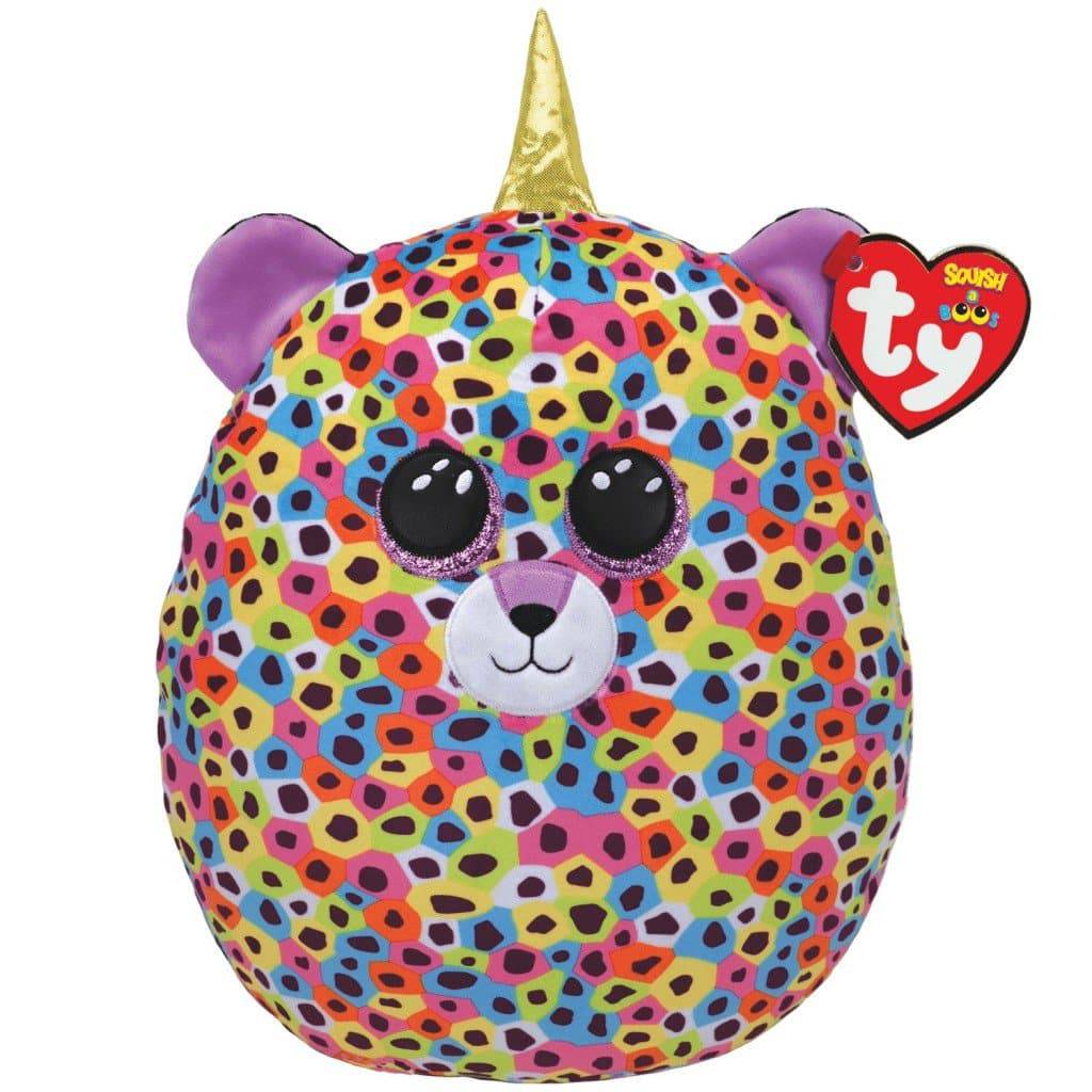 Plush Ty Squish-A-Boos Giselle Rainbow Leopard With Horn 22cm - Albagame