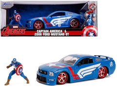 Vehicle Jada Marvel Ford Mustang GT 2006 With Captain America 1:24 - Albagame