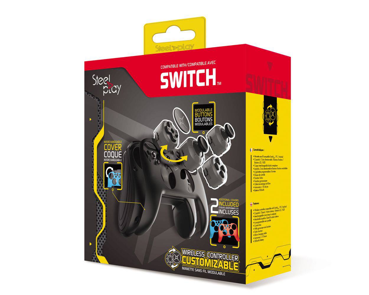 Wireless Customizable Steelplay Controller + 2 Cases for Switch - Albagame