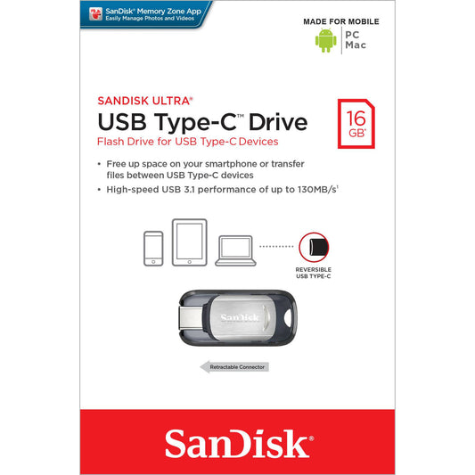 Usb 16GB SanDisk Ultra 3.1 Type C [14032] - Albagame