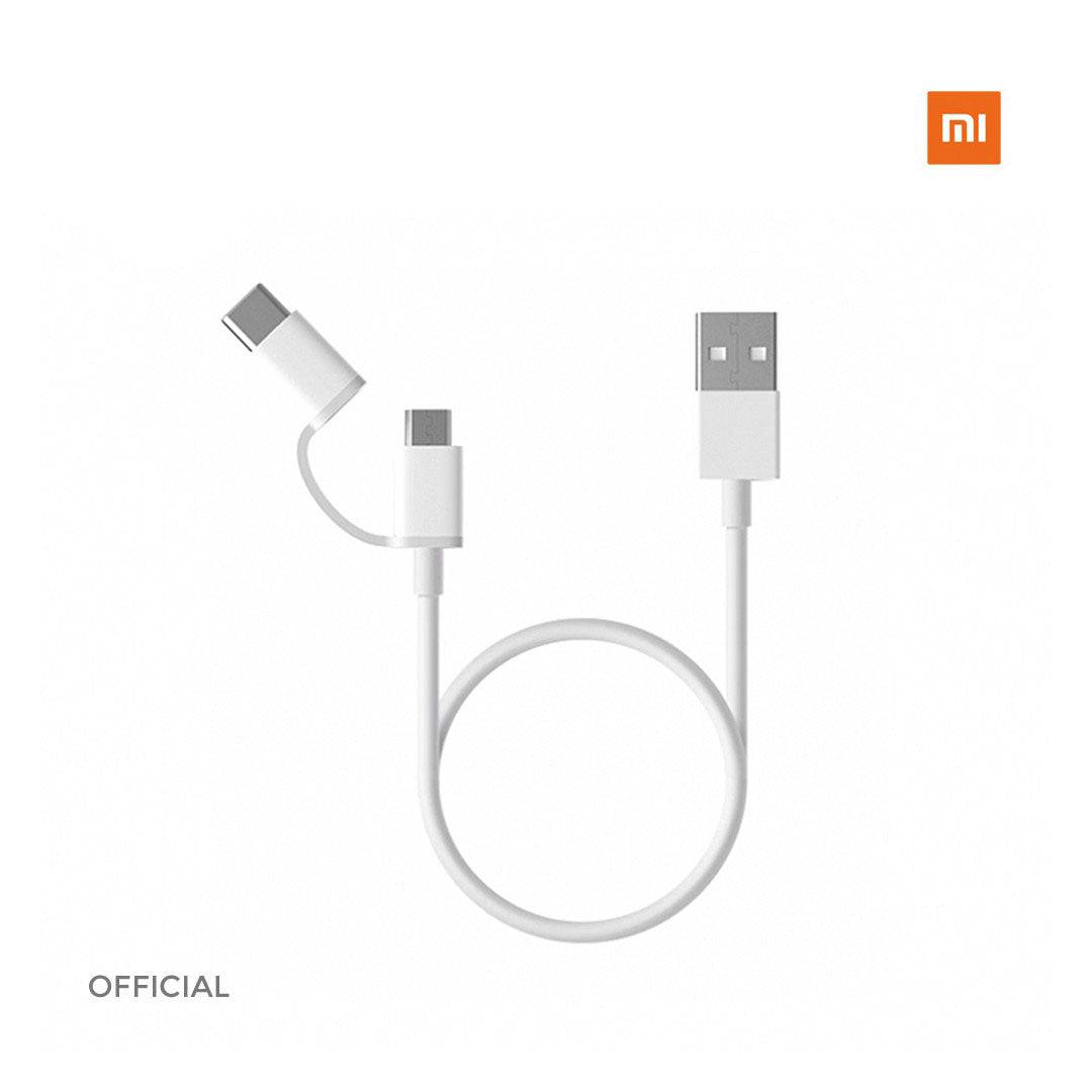Cable Xiaomi Mi 2in1 Micro USB To Type-C USB White 30cm 15304 - Albagame