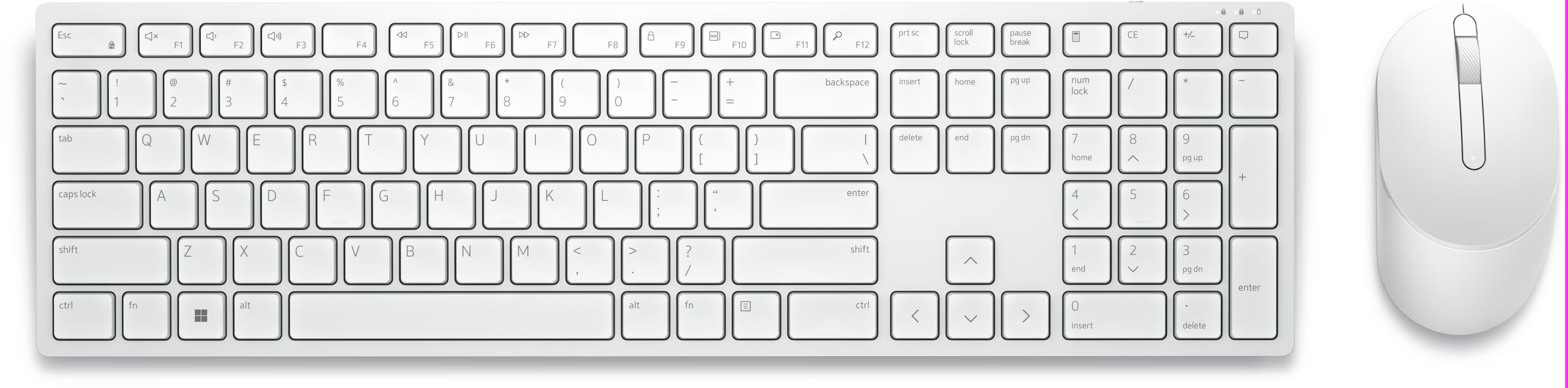 DELL Pro Wireless Keyboard and Mouse White - Albagame