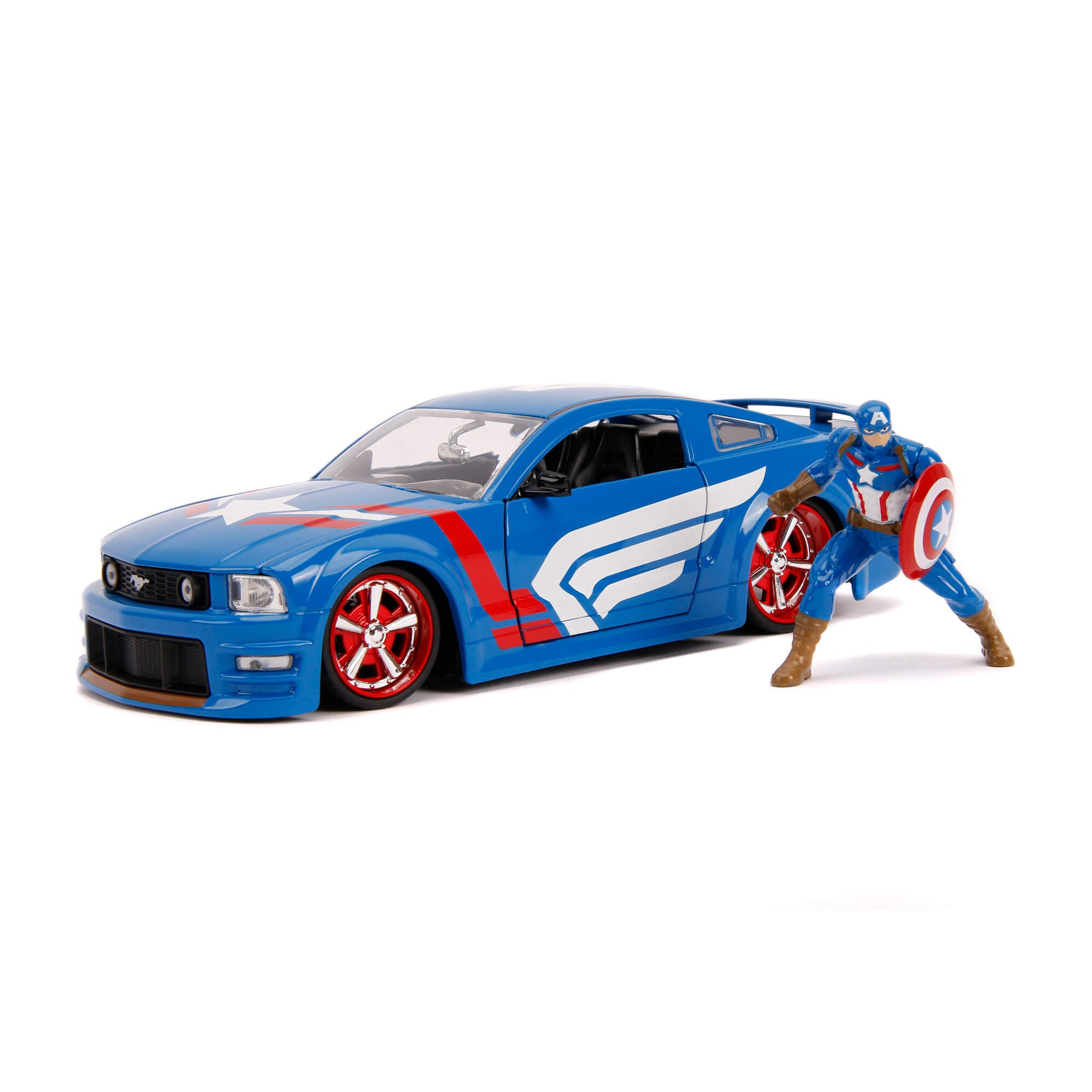 Vehicle Jada Marvel Ford Mustang GT 2006 With Captain America 1:24 - Albagame