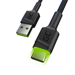 Cable 1.2m , Green Cell USB-A to USB-C - Albagame