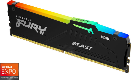 RAM 16GB Kingston FURY Beast RGB , 1x16GB 5600Mhz DDR5 - Albagame